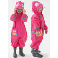 oem customization high quality 100% waterproof kids outdoor pu rainwear cartoon animal children rain coat